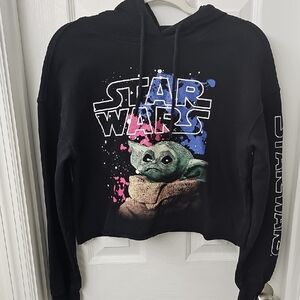 Star Wars Black Hoodie with Baby Yoda Graphic